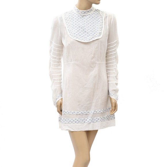 Ulla Johnson Dresses & Skirts - Ulla Johnson Floral Printed Mini Dress White Cotton Long Sleeve S